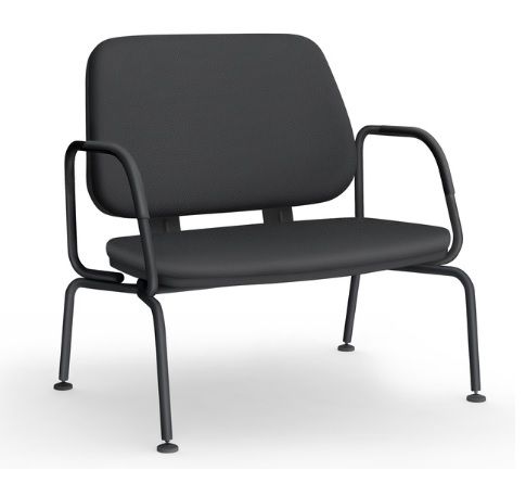 Cadeira Para Escritório Nexus Para Obeso Luxo / Plus Size - Base Em Metal Preto *Fixa