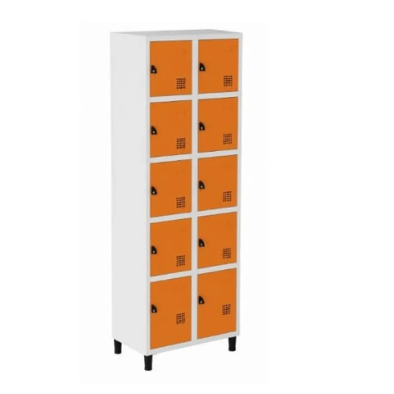 GRP 2/10 Chapa 26 - Roupeiro de aço 10 Portas | Pitão p/ cadeado