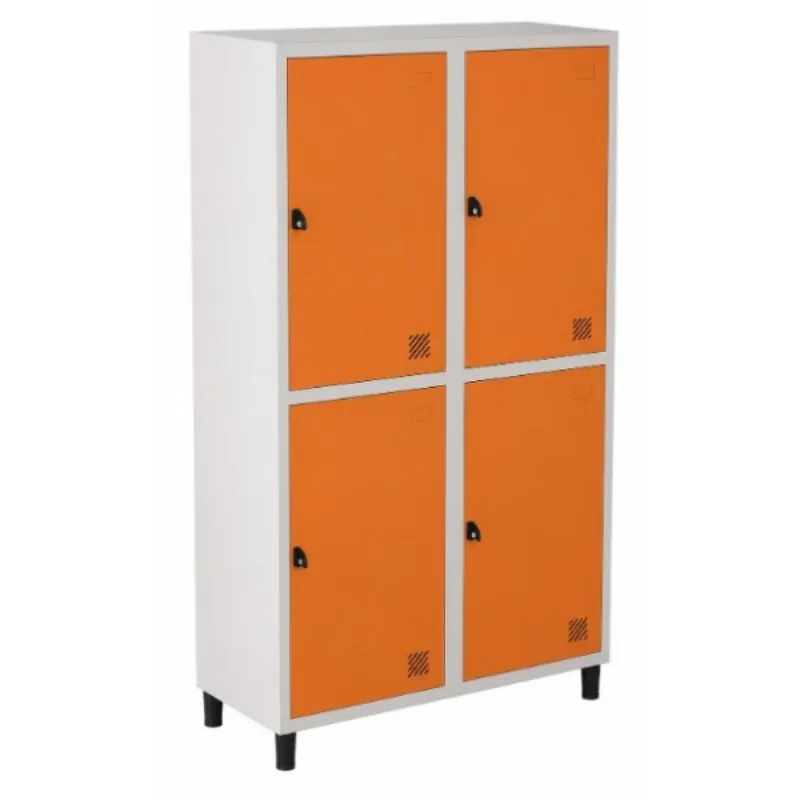 GRP 04 INS Chapa 26 - Roupeiro de aço Insalubre 4 portas com sapateira - NR 24 e NR 18