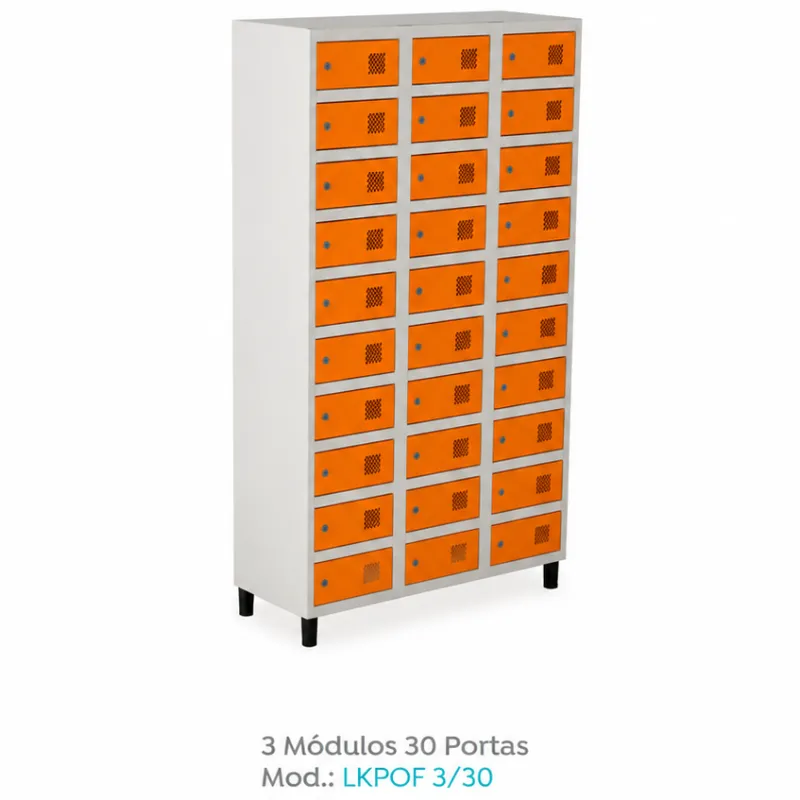 Caixa Postal Para Correspondência Em Aço - 30 Portas | Fechadura Com Chaves - Cores Diversas