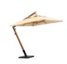 Ombrelone Quadrado Lateral Slim Madeira Fixo com Base Concreto Revestido 2,10 X 2,10 M