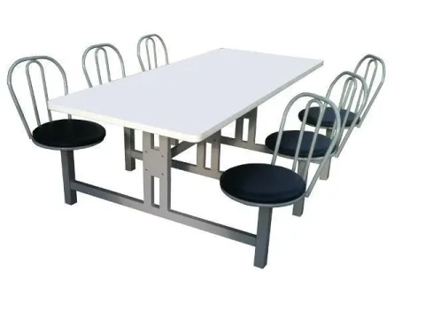Mesa Para Refeitório 4 Lugares - Tampo Mdf 30Mm Fórmica | Cadeira Giratória C/ Estofado
