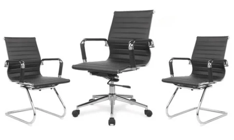 Kit Escritório Skylux Diretor + 2 Fixas C/ Braço