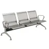 Longarina Aeroporto Premium Aço Inox 3 Lugares